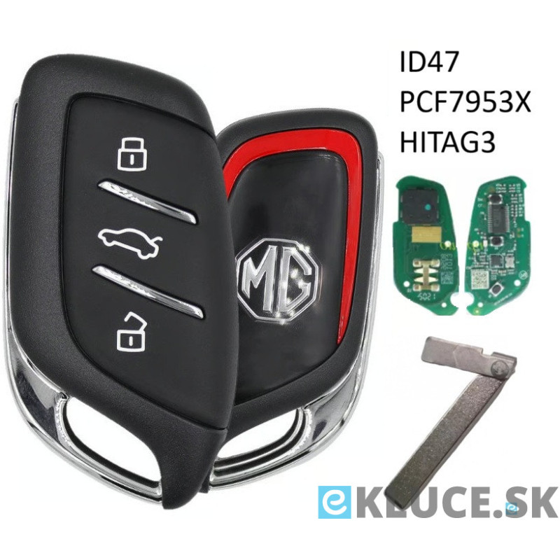 MG 3 TL. HS, MG6, ROEWE, RX5 /I6,  433 MHz: ID47 HITAG3 PCF7953X