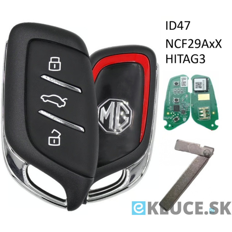 MG 3TL. RX3, I3 MG ZS, MG5, ROEWE 433MHz: ID47 HITAG3 NCF29AxX