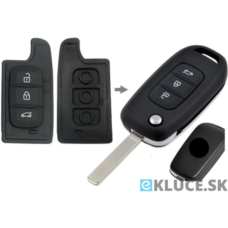 GUMENÉ 3TL. TLAČIDLÁ VYSKAKOVACIEHO KĽÚČA RENAULT / DACIA