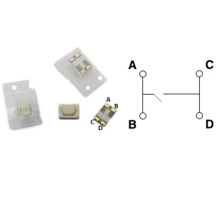 Mikrospínač SMD  5,1 X 3,2 X 2,4 mm