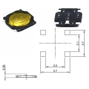 Mikrospínač SMD 0,35x3,7x3,7mm