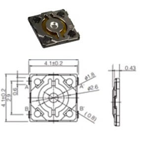 Mikrospínač SMD 0,58x4,1x4,1mm