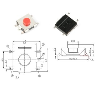 Mikrospínač SMD 6x6x3,7mm