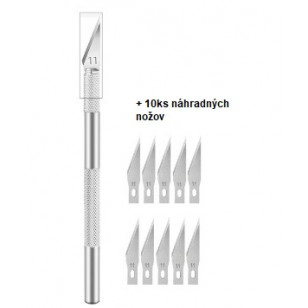 KOVOVÝ SKALPEL +10  ČEPELÍ