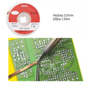 ODSÁVACÍ PÁSIK MEDENÍ 1,5m.ŠÍRKA 3,5mm