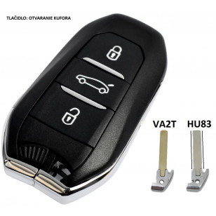 PEUGEOT 3 TL. KEYLESS KĽÚČ ČIP:ID46