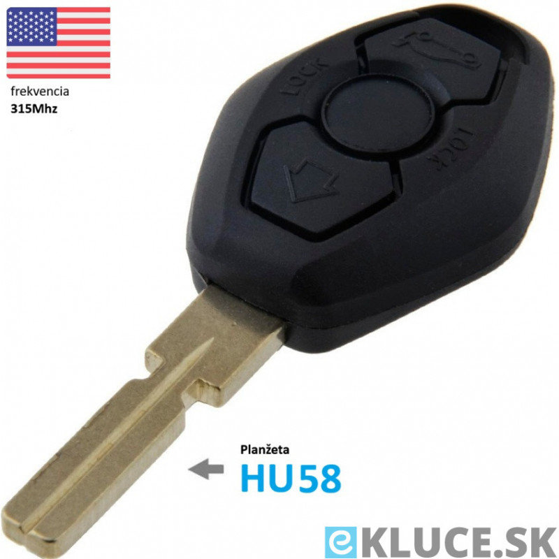 BMW 3TL. 315MHz, ID44 (PCF7935) + planžeta  HU58
