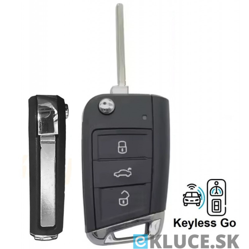 SEAT 3 TL. kľúč 434Mhz, MQB49/5C KEYLESS GO
